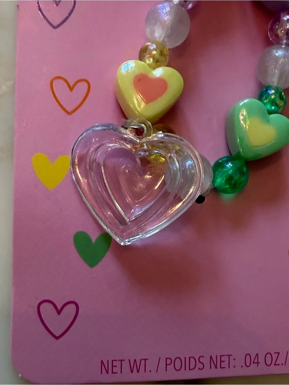 NWT iScream Heart Elastic Beaded Pastel Colors Bracelet NO LIP GLOSS